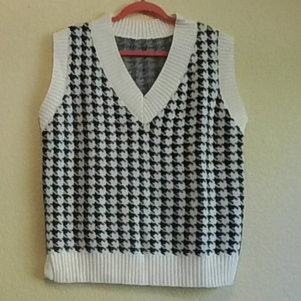 Sleeveless Knit Sweater Vest Oversized